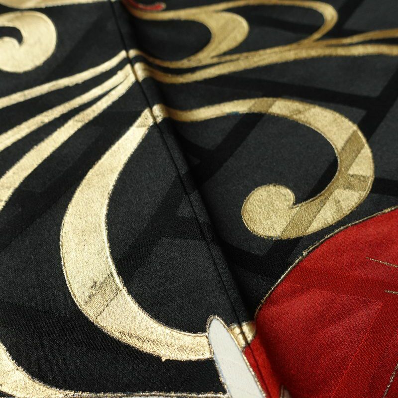 振袖 正絹 袷仕立て 身丈167cm 裄丈67cm 箔 金彩 フォーマル 着物 二十歳 グレー_画像10