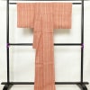 紬 正絹 縞柄・線柄 袷仕立て 身丈166cm 裄丈66.5cm 着物 ピンク_画像2