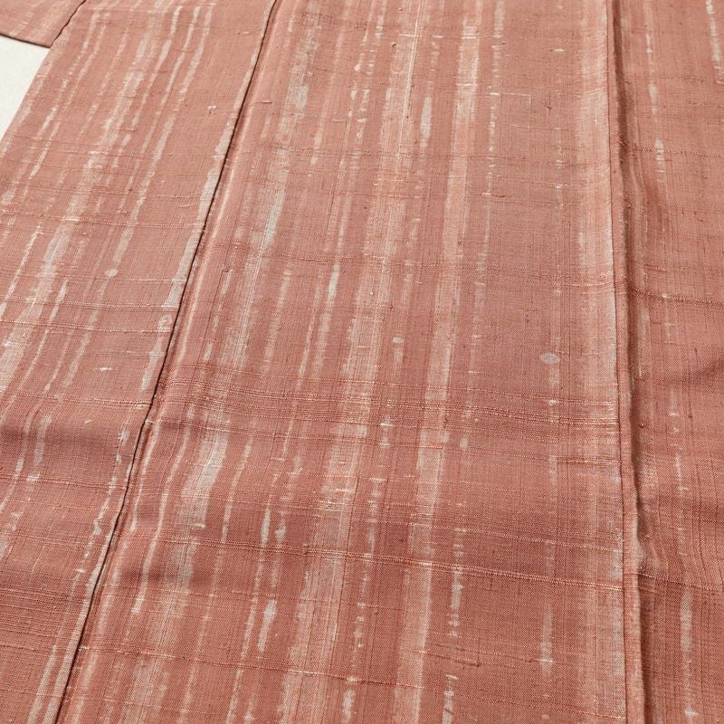 紬 正絹 縞柄・線柄 袷仕立て 身丈166cm 裄丈66.5cm 着物 ピンク_画像5