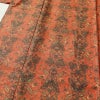 小紋 良品 紬地 しつけ糸付き 正絹 木の葉・植物柄 袷仕立て 身丈155.5cm 裄丈63cm 着物 橙_画像5