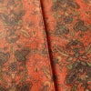 小紋 良品 紬地 しつけ糸付き 正絹 木の葉・植物柄 袷仕立て 身丈155.5cm 裄丈63cm 着物 橙_画像10