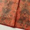 小紋 良品 紬地 しつけ糸付き 正絹 木の葉・植物柄 袷仕立て 身丈155.5cm 裄丈63cm 着物 橙_画像11