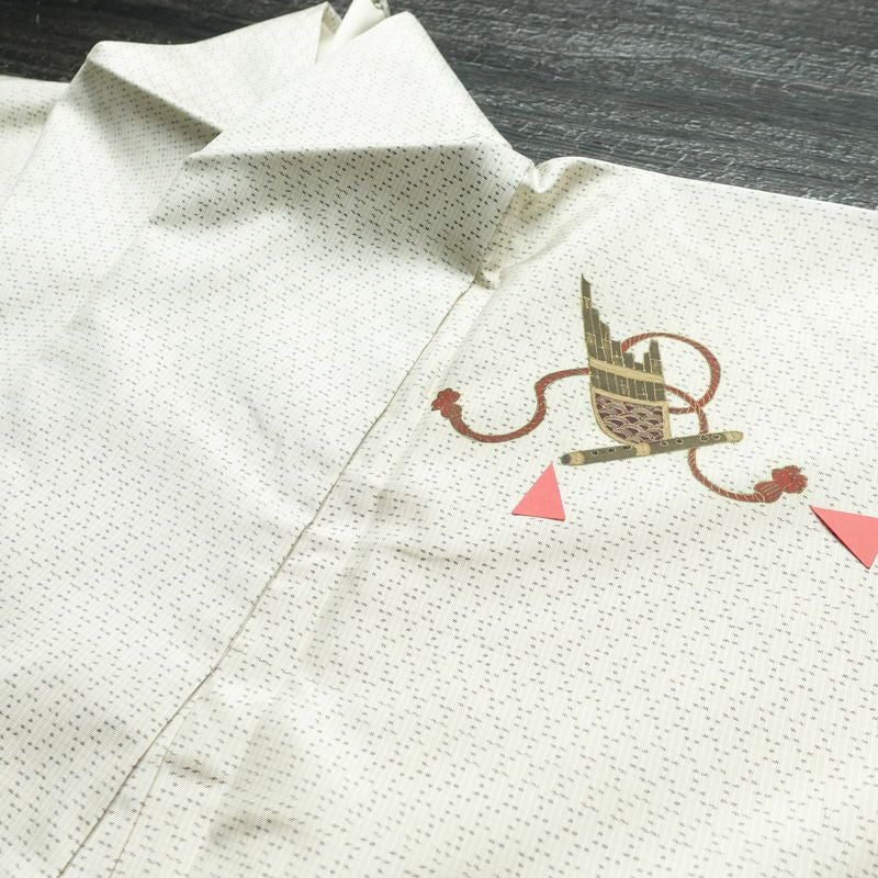 付け下げ 正絹 人物・動物柄 袷仕立て 身丈165.5cm 裄丈67cm 共八掛 金彩 フォーマル 着物 白_画像15