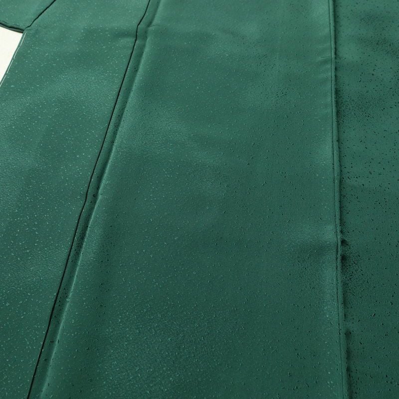 色無地 しつけ糸付き 一つ紋付き 正絹 その他の柄 袷仕立て 身丈161cm 裄丈67cm フォーマル 着物 緑・うぐいす色_画像5