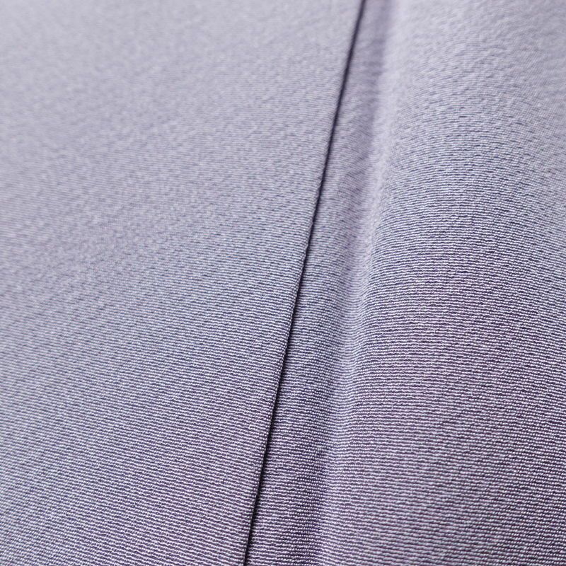 色無地 縮緬 一つ紋付き 正絹 無地 袷仕立て 身丈155cm 裄丈64.5cm 共八掛 フォーマル 着物 紫・藤色_画像8