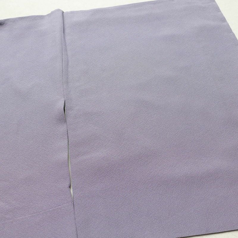 色無地 縮緬 一つ紋付き 正絹 無地 袷仕立て 身丈155cm 裄丈64.5cm 共八掛 フォーマル 着物 紫・藤色_画像12