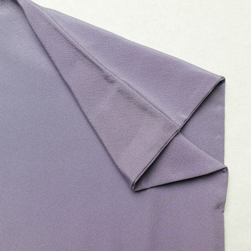 色無地 縮緬 一つ紋付き 正絹 無地 袷仕立て 身丈155cm 裄丈64.5cm 共八掛 フォーマル 着物 紫・藤色_画像13