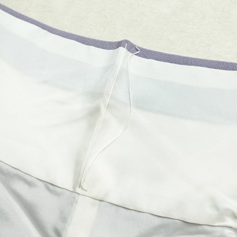 色無地 縮緬 一つ紋付き 正絹 無地 袷仕立て 身丈155cm 裄丈64.5cm 共八掛 フォーマル 着物 紫・藤色_画像19