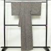 小紋 しつけ糸付き 紬地 正絹 木の葉・植物柄 袷仕立て 身丈159cm 裄丈65.5cm 着物 多色使い_画像2