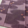 小紋 紬地 正絹 花柄 袷仕立て 身丈161.5cm 裄丈67cm 着物 紫・藤色_画像4