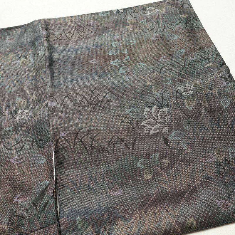 大島紬 証紙なし 正絹 木の葉・植物柄 袷仕立て 身丈155cm 裄丈64cm 着物 多色使い_画像13