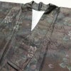 大島紬 証紙なし 正絹 木の葉・植物柄 袷仕立て 身丈155cm 裄丈64cm 着物 多色使い_画像16