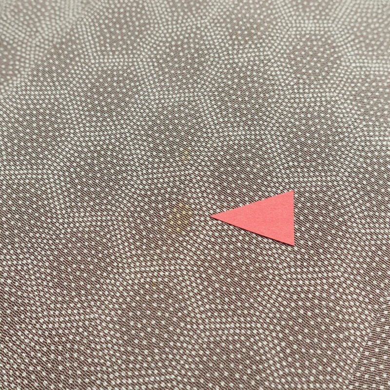 小紋 縮緬 正絹 亀甲柄 袷仕立て 身丈153.5cm 裄丈66.5cm 着物 グレー_画像18