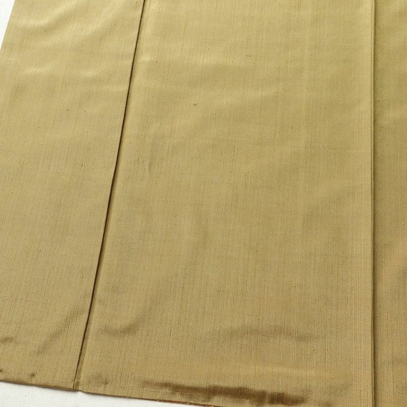 紬 正絹 無地 袷仕立て 身丈164.5cm 裄丈67cm 着物 黄・黄土色_画像4