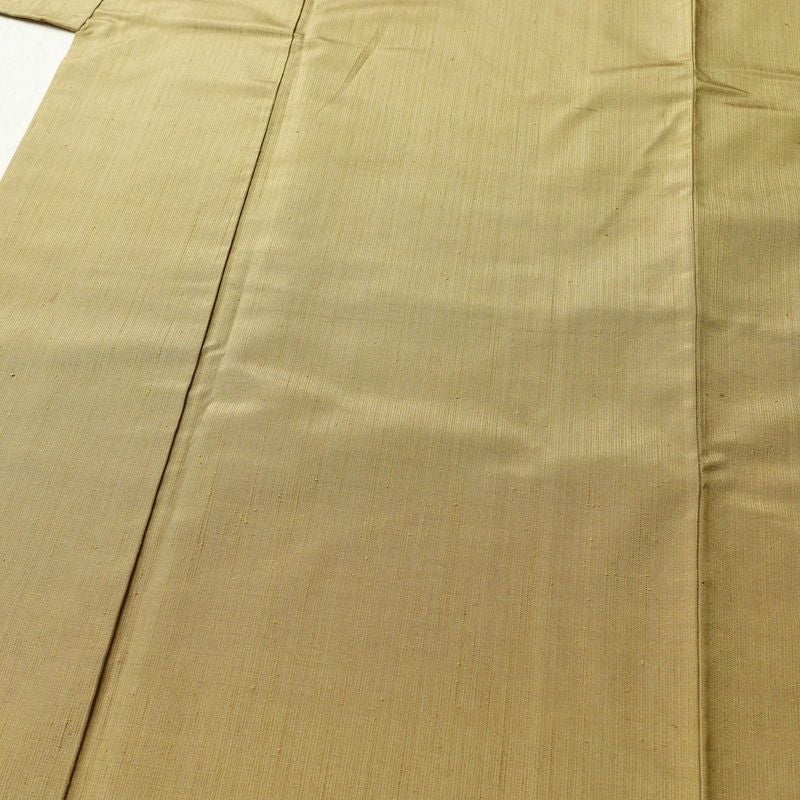 紬 正絹 無地 袷仕立て 身丈164.5cm 裄丈67cm 着物 黄・黄土色_画像5