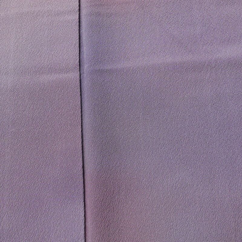 小紋 斉藤三才 落款入り 縮緬 一つ紋付き 正絹 その他の柄 袷仕立て 身丈157cm 裄丈66.5cm フォーマル 着物 紫・藤色_画像6