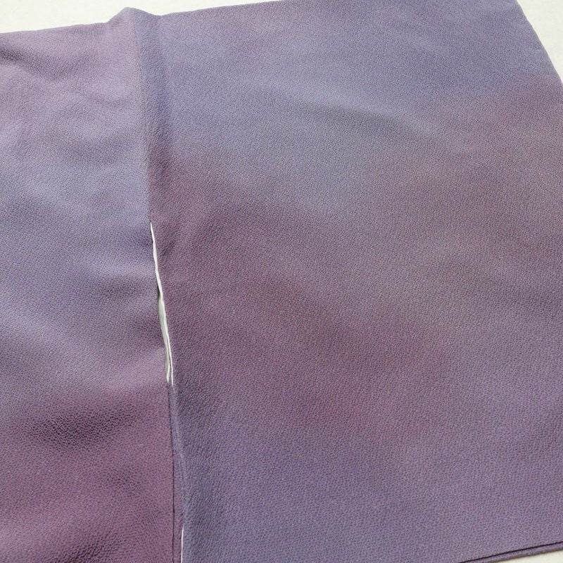 小紋 斉藤三才 落款入り 縮緬 一つ紋付き 正絹 その他の柄 袷仕立て 身丈157cm 裄丈66.5cm フォーマル 着物 紫・藤色_画像11