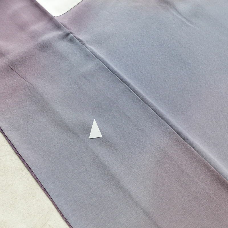 小紋 斉藤三才 落款入り 縮緬 一つ紋付き 正絹 その他の柄 袷仕立て 身丈157cm 裄丈66.5cm フォーマル 着物 紫・藤色_画像20