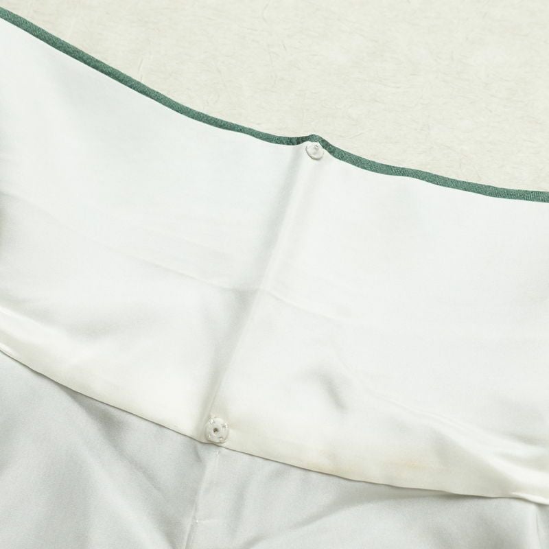 小紋 正絹 花柄 袷仕立て 身丈157cm 裄丈67cm 箔 着物 緑・うぐいす色_画像17