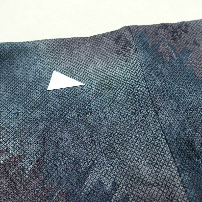 小紋 丹後ちりめん 正絹 蝶・昆虫柄 袷仕立て 身丈156cm 裄丈66cm 着物 青・紺_画像12