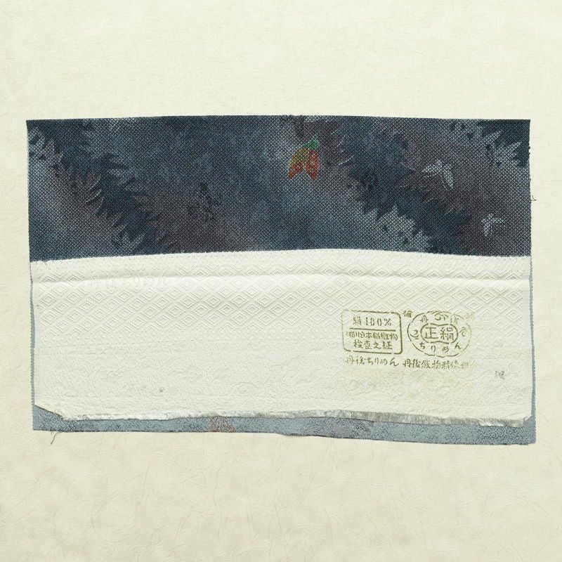 小紋 丹後ちりめん 正絹 蝶・昆虫柄 袷仕立て 身丈156cm 裄丈66cm 着物 青・紺_画像20