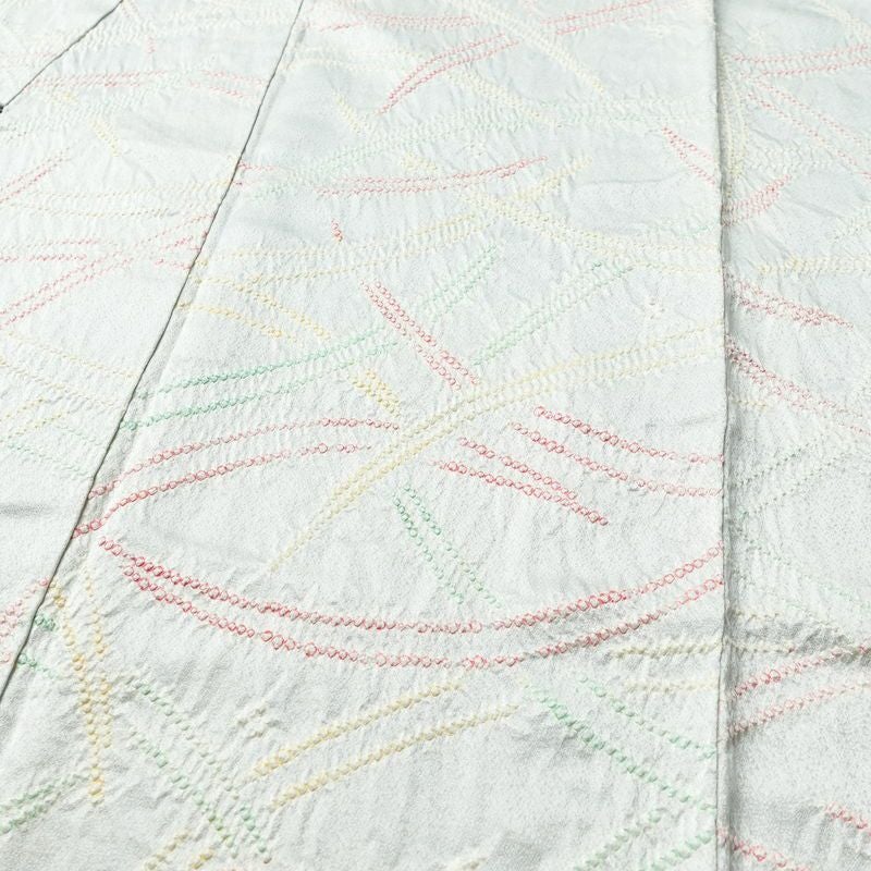 小紋 絞り 正絹 幾何学柄・抽象柄 袷仕立て 身丈153cm 裄丈63.5cm 着物 青・紺_画像5