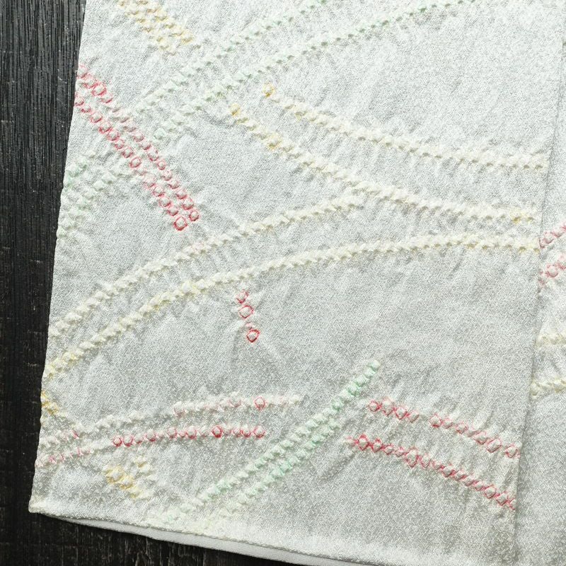 小紋 絞り 正絹 幾何学柄・抽象柄 袷仕立て 身丈153cm 裄丈63.5cm 着物 青・紺_画像11