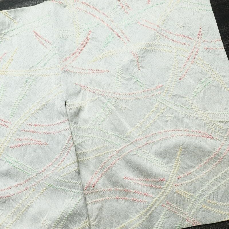 小紋 絞り 正絹 幾何学柄・抽象柄 袷仕立て 身丈153cm 裄丈63.5cm 着物 青・紺_画像14