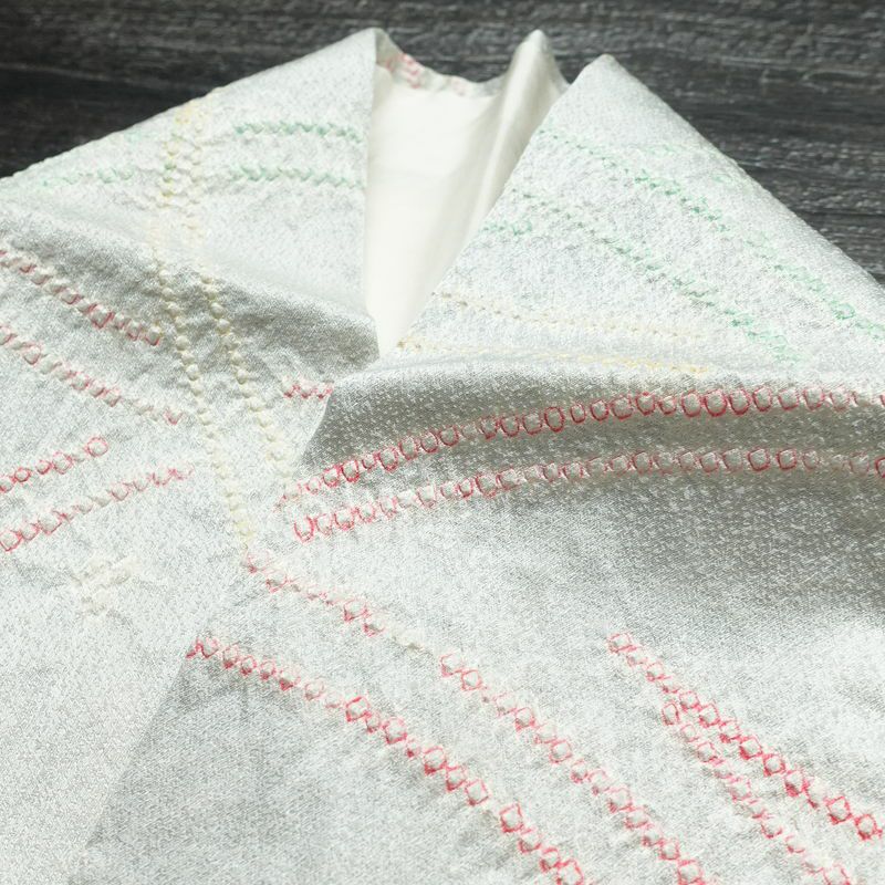 小紋 絞り 正絹 幾何学柄・抽象柄 袷仕立て 身丈153cm 裄丈63.5cm 着物 青・紺_画像18