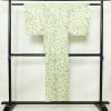 単衣 小紋 良品 正絹 花柄 単衣仕立て 身丈145.5cm 裄丈63cm 着物 緑・うぐいす色_画像2