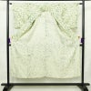 単衣 小紋 良品 正絹 花柄 単衣仕立て 身丈145.5cm 裄丈63cm 着物 緑・うぐいす色_画像3