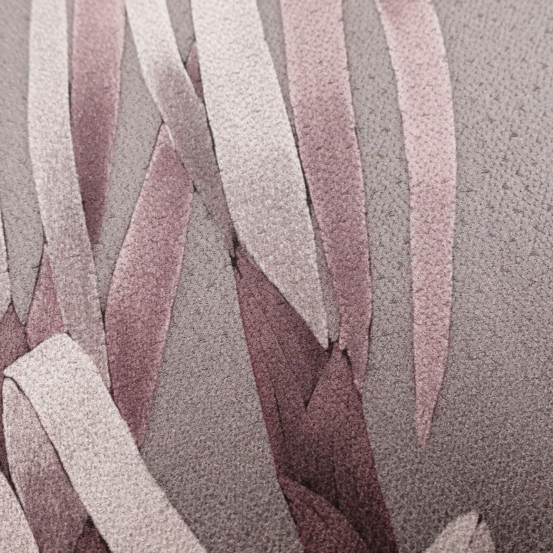 付け下げ 良品 一つ紋付き 正絹 木の葉・植物柄 袷仕立て 身丈154cm 裄丈64cm フォーマル 着物 紫・藤色_画像8