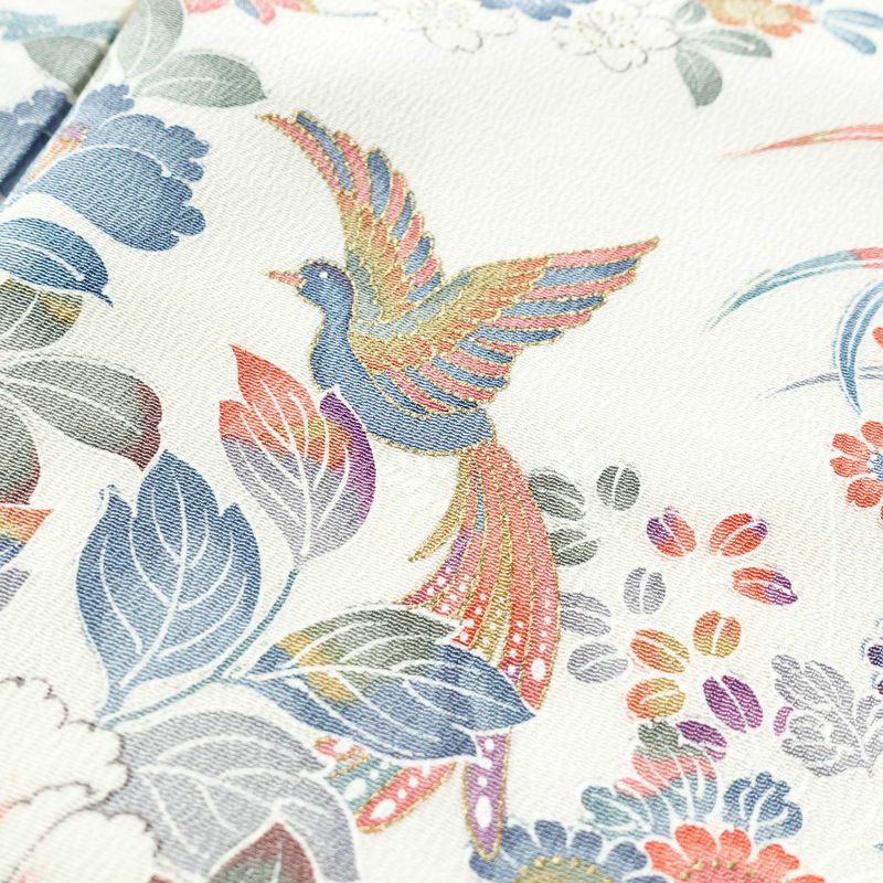 訪問着 縮緬 正絹 花柄 袷仕立て 身丈161cm 裄丈66.5cm フォーマル 着物 多色使い_画像7