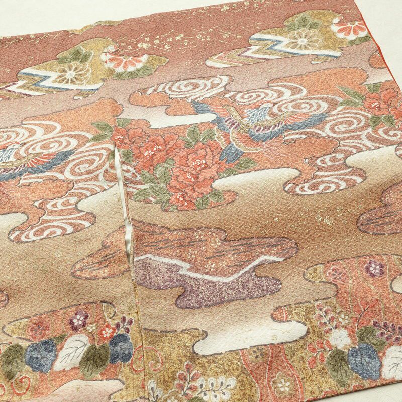 付け下げ 付下小紋 正絹 古典柄 袷仕立て 身丈163cm 裄丈66cm 箔 フォーマル 着物 多色使い_画像14