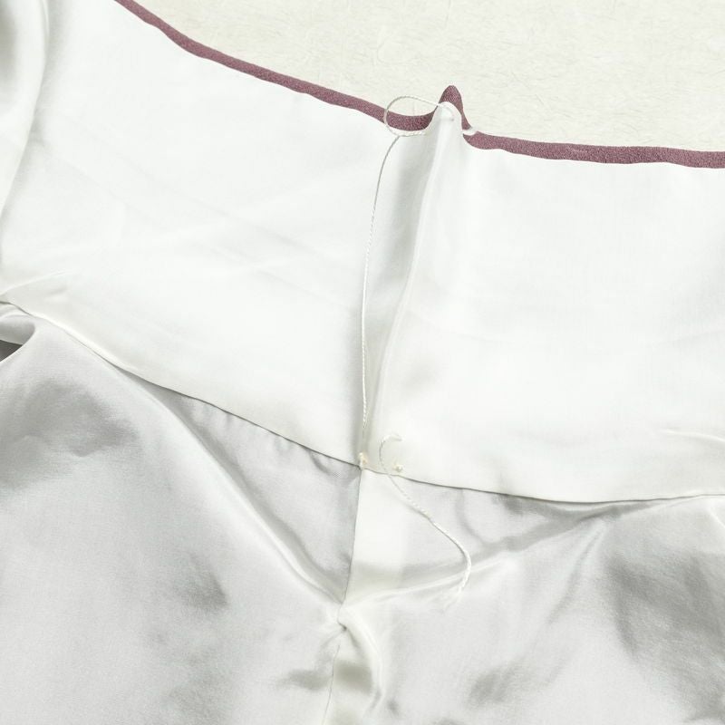 色無地 縮緬 一つ紋付き 正絹 無地 袷仕立て 身丈161cm 裄丈67cm フォーマル 着物 紫・藤色_画像19