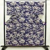 小紋 一方付 縮緬 正絹 古典柄 袷仕立て 身丈155.5cm 裄丈63.5cm 着物 青・紺_画像1