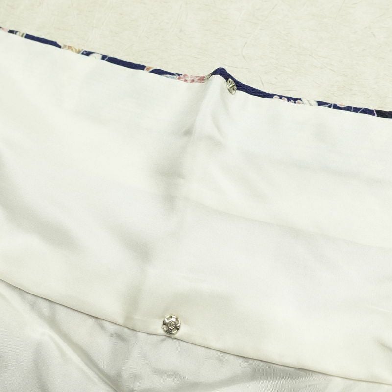 小紋 一方付 縮緬 正絹 古典柄 袷仕立て 身丈155.5cm 裄丈63.5cm 着物 青・紺_画像19