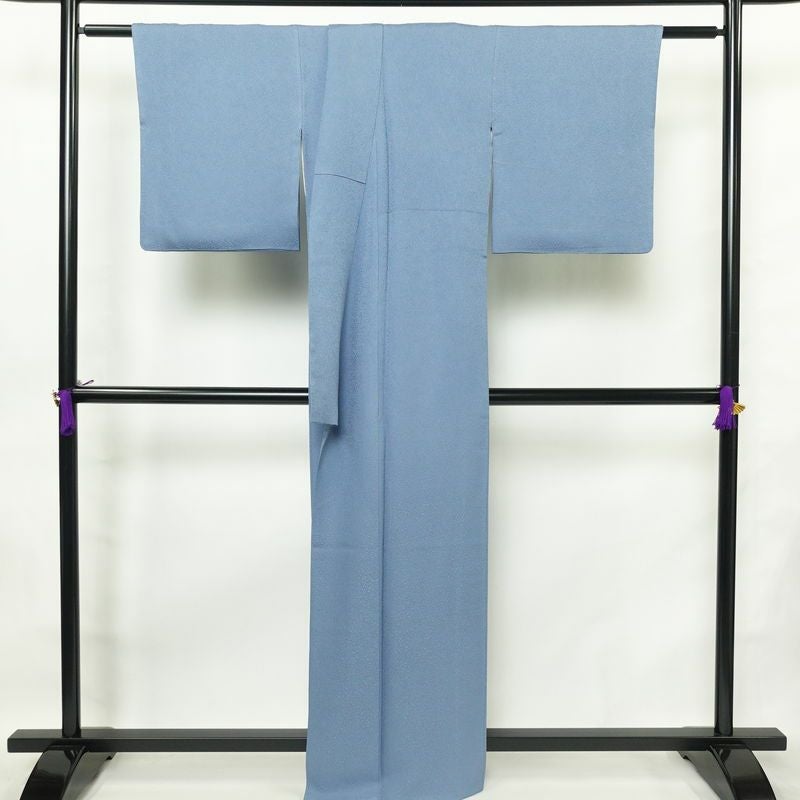 色無地 一つ紋付き 正絹 無地 袷仕立て 身丈162cm 裄丈68.5cm フォーマル 着物 青・紺_画像2