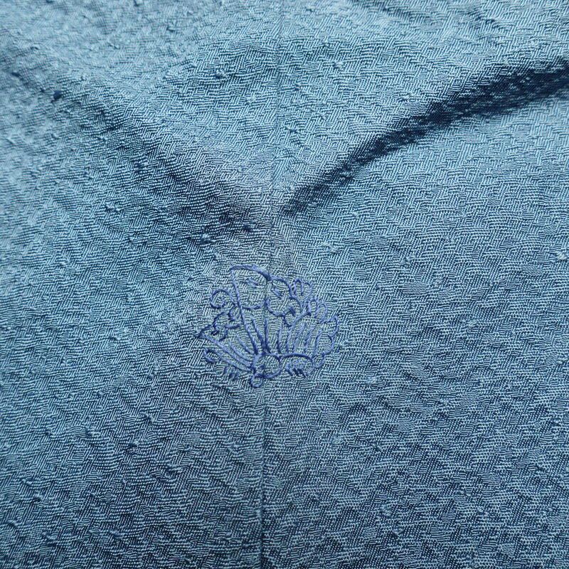 色無地 一つ紋付き 正絹 無地 袷仕立て 身丈162cm 裄丈68.5cm フォーマル 着物 青・紺_画像11