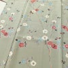 小紋 縮緬 正絹 花柄 袷仕立て 身丈163cm 裄丈67cm 箔 着物 緑・うぐいす色_画像5