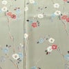 小紋 縮緬 正絹 花柄 袷仕立て 身丈163cm 裄丈67cm 箔 着物 緑・うぐいす色_画像6