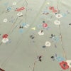 小紋 縮緬 正絹 花柄 袷仕立て 身丈163cm 裄丈67cm 箔 着物 緑・うぐいす色_画像11