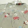 小紋 縮緬 正絹 花柄 袷仕立て 身丈163cm 裄丈67cm 箔 着物 緑・うぐいす色_画像17