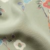 小紋 縮緬 正絹 花柄 袷仕立て 身丈163cm 裄丈67cm 箔 着物 緑・うぐいす色_画像21