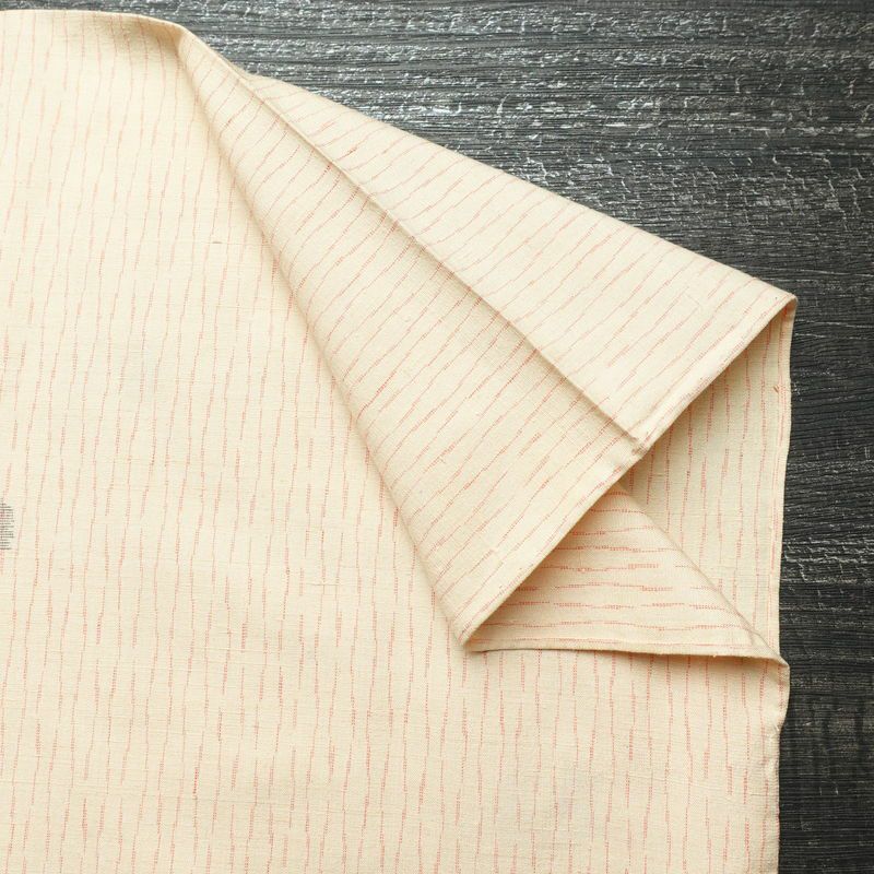 単衣 紬 正絹 幾何学柄・抽象柄 単衣仕立て 身丈158cm 裄丈66cm 着物 ベージュ_画像12