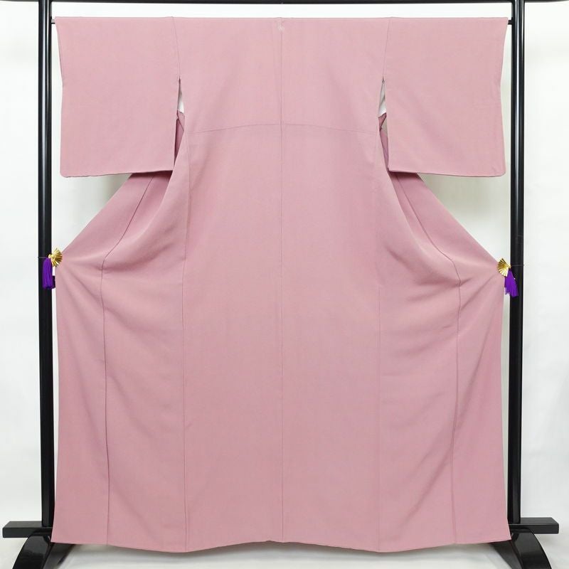色無地 一つ紋付き 正絹 無地 袷仕立て 身丈161.5cm 裄丈67cm フォーマル 着物 ピンク_画像1