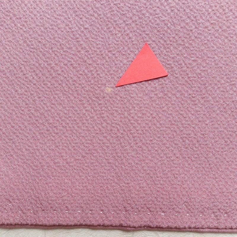 色無地 一つ紋付き 正絹 無地 袷仕立て 身丈161.5cm 裄丈67cm フォーマル 着物 ピンク_画像12