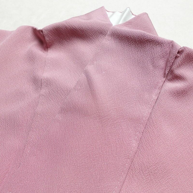 色無地 一つ紋付き 正絹 無地 袷仕立て 身丈161.5cm 裄丈67cm フォーマル 着物 ピンク_画像17