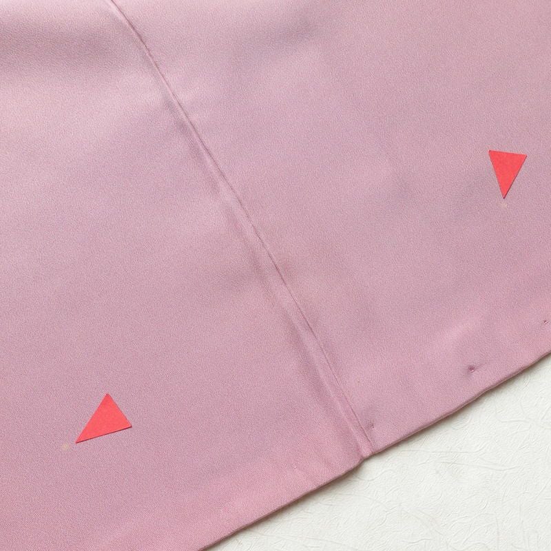 色無地 一つ紋付き 正絹 無地 袷仕立て 身丈161.5cm 裄丈67cm フォーマル 着物 ピンク_画像20