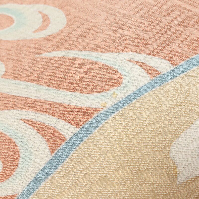 色留袖 三つ紋付き 正絹 花柄 袷仕立て 身丈166cm 裄丈69cm 箔 刺繍 共八掛 金彩 フォーマル 着物 ピンク_画像11